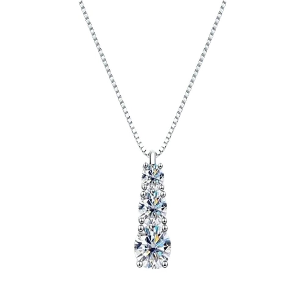 Gorgeous Sterling Silver Moissanite Necklace